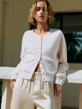 Sezane-Anaís Cardigan in Ecru